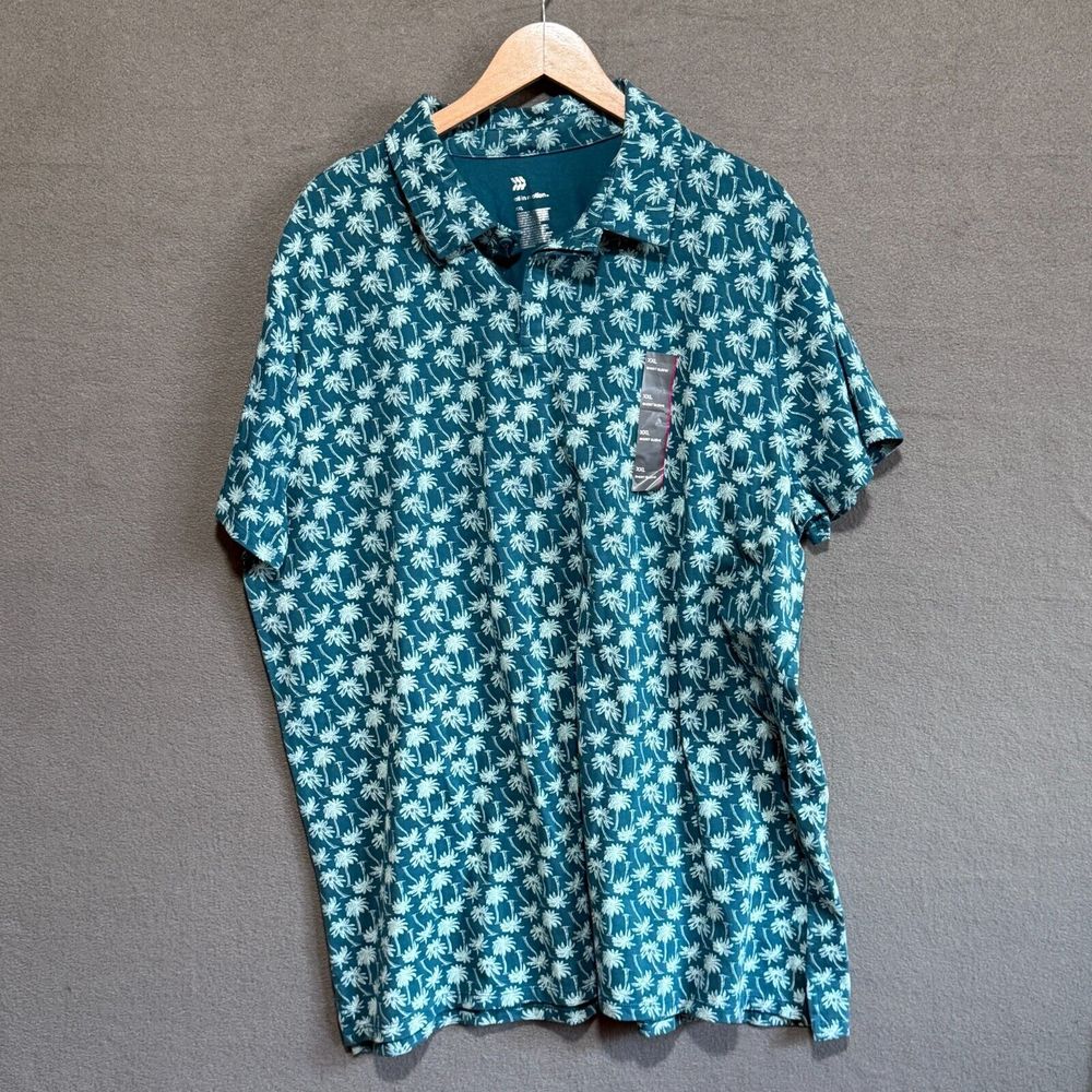All in Motion Mens Shirt XXL Short Sleeve Resort 100% Cotton NWT